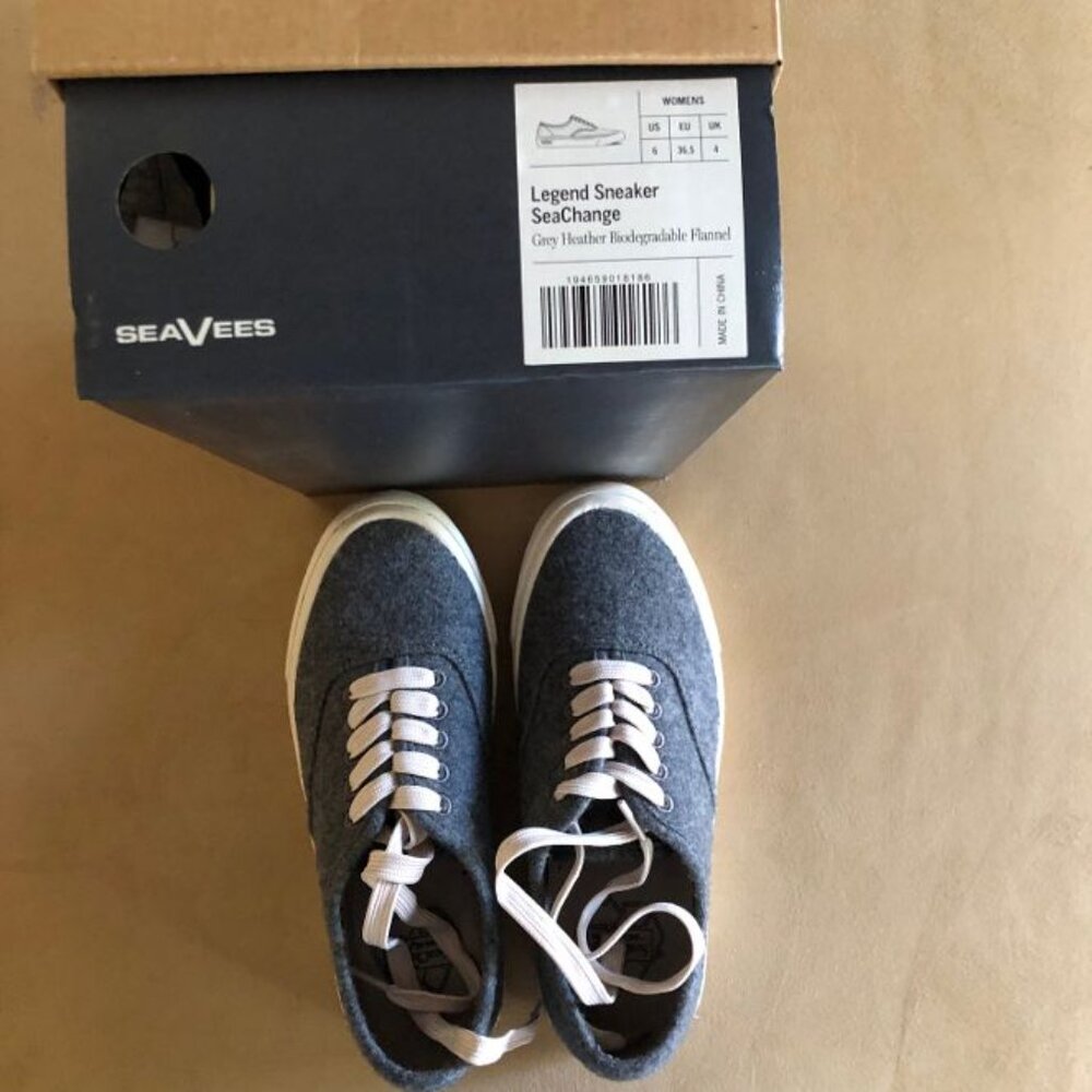 SeaVees Legend Sneaker SeaChange Grey Heather Flannel Size 6 NWT - Picture 6 of 6
